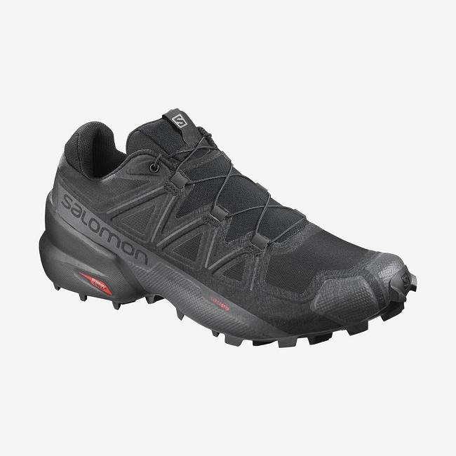 Black Salomon Speedcross 5 Men's Trail Running Shoes | KJTU52139