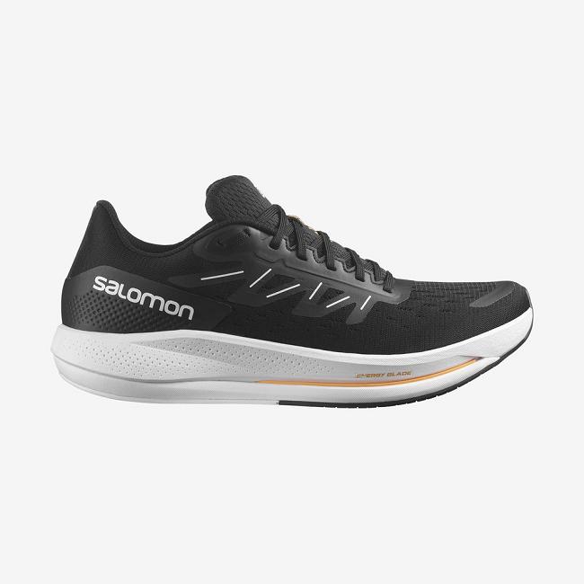 Black White / Orange Salomon Spectur Men's Road Running Shoes | DLIY12035