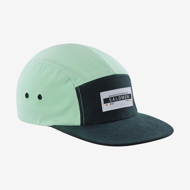 Green Salomon Five Panel Unisex HATS & CAPS | NAGS78135