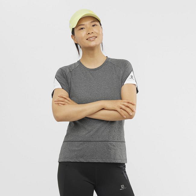 Grey Salomon Cross Run Women's Tops | EJGO19038