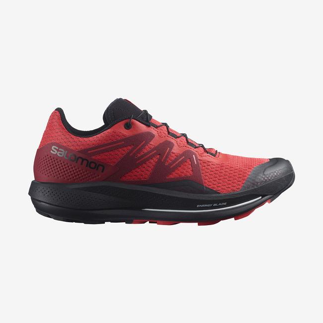 Red / Black Salomon Pulsar Trail Men's Trail Running Shoes | DUBL69127