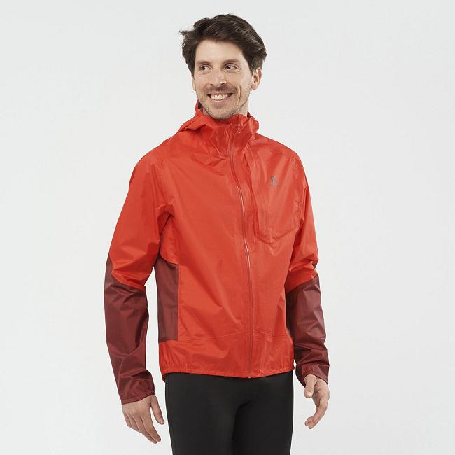 Red Dark Salomon Bonatti Men's Jackets | UXIJ04239