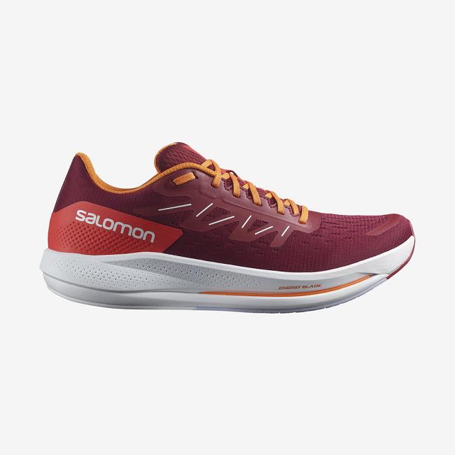 Red / Purple Orange Salomon Spectur Men's Road Running Shoes | RCOQ91572